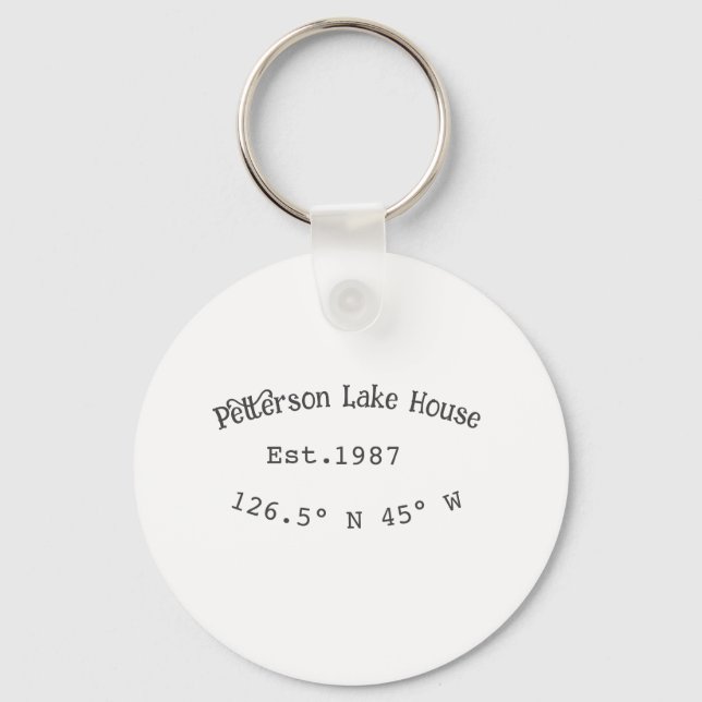 Lake house ets. Date year custom coordinates add n Key Ring (Front)