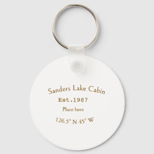 Lake house ets. Date year custom coordinates add n Key Ring