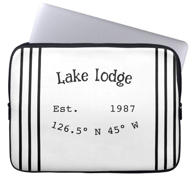 Lake house ets. Date year custom coordinates add n Laptop Sleeve (Front)
