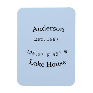 Lake house ets. Date year custom coordinates add n Magnet