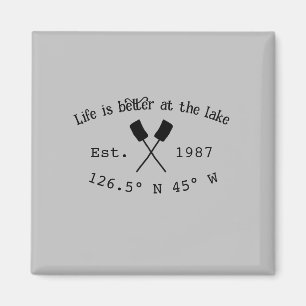 Lake house ets. Date year custom coordinates add n Magnet
