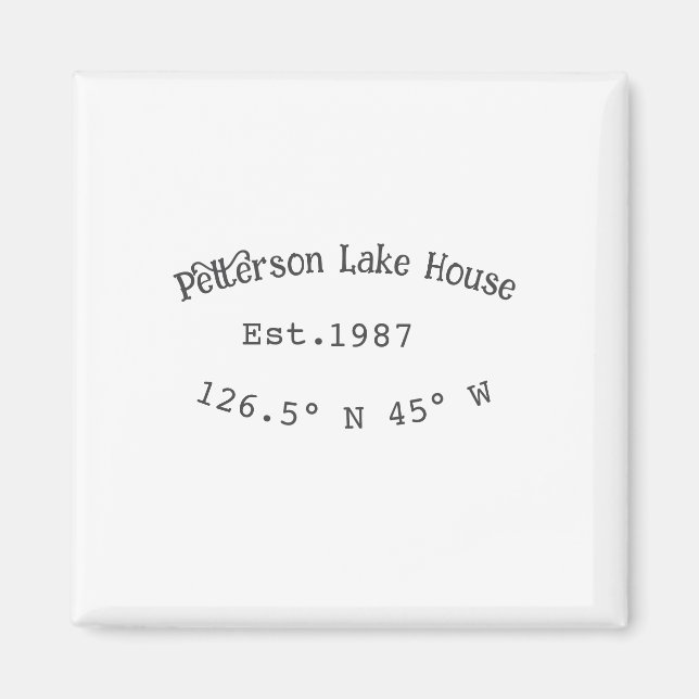 Lake house ets. Date year custom coordinates add n Magnet (Front)