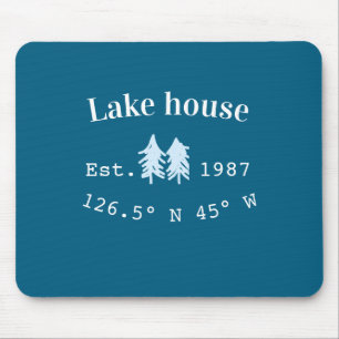 Lake house ets. Date year custom coordinates add n Mouse Pad