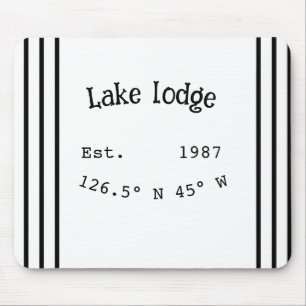 Lake house ets. Date year custom coordinates add n Mouse Pad