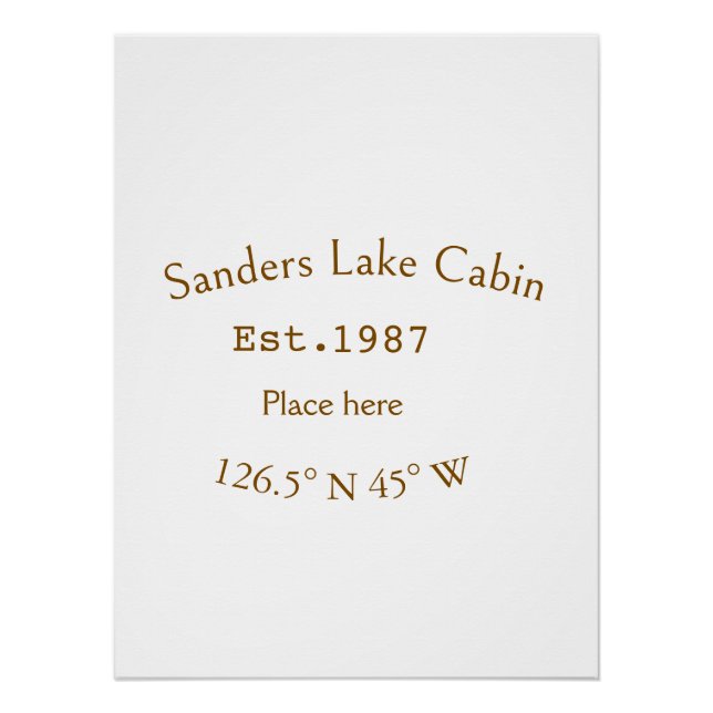 Lake house ets. Date year custom coordinates add n Poster (Front)
