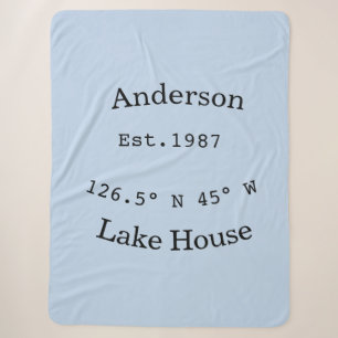 Lake house ets. Date year custom coordinates add n Sherpa Blanket