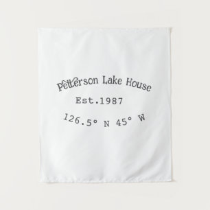Lake house ets. Date year custom coordinates add n Tapestry