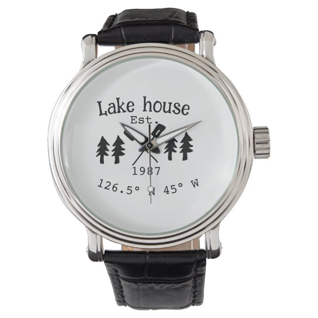 Lake house ets. Date year custom coordinates add n Watch (Front)