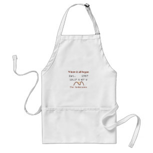 Lake house ets. Date year custom coordinates brown Standard Apron