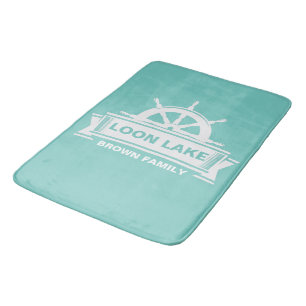 Lake House Family Name steering wheel Bath Mat