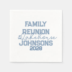 Lake house family reunion blue and white party  napkin