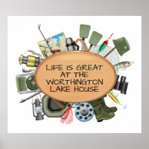 Lake House - Fishing - Home Poster