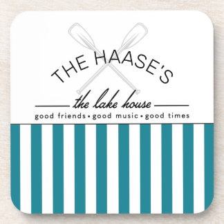 Lake House Good Friends Music Times Blue Stripe Coaster