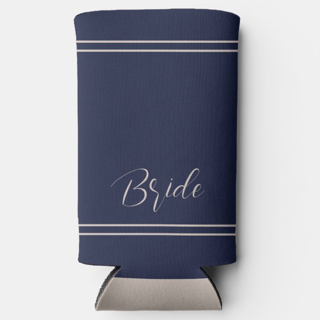 Lake House Nautical Navy Bachelorette Bride Seltzer Can Cooler (Front)