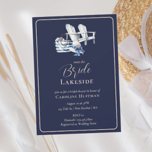 Lake House Nautical Navy Bridal Shower Invitation