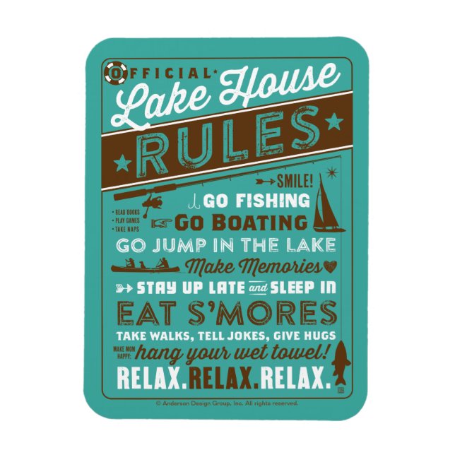 Lake House Rules Magnet (Vertical)