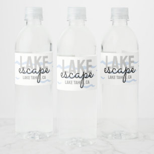 Lake House Vacation Rental Welcome Gift -  Water Bottle Label