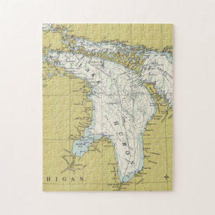 Lake Huron Map (1979) Jigsaw Puzzle
