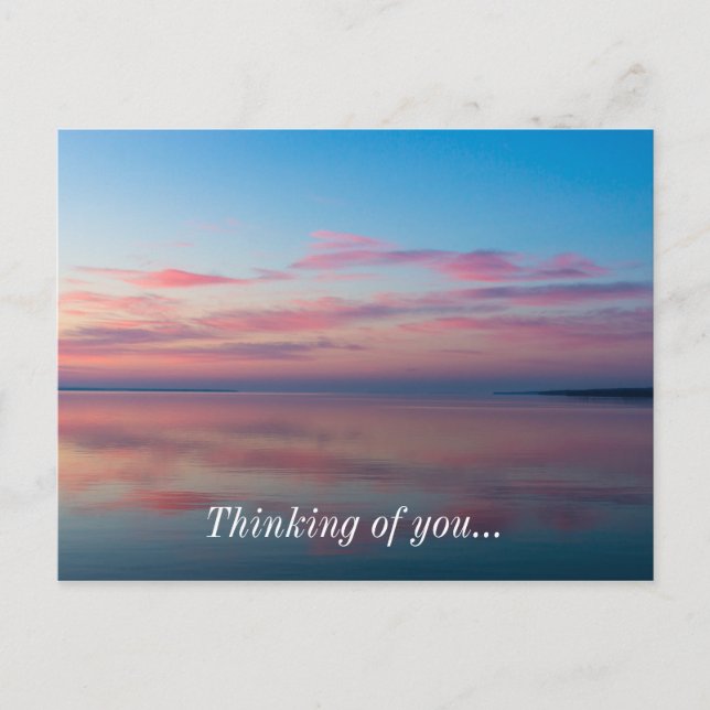 Lake Huron Pink Sunrise Thinking Of You Postcard (Front)