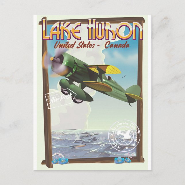 Lake Huron - USA - Canada Postcard (Front)