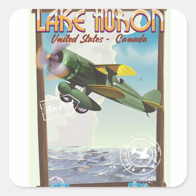 Lake Huron - USA - Canada Square Sticker (Front)