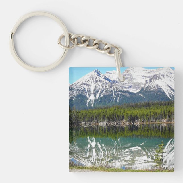 Lake in Banff, Alberta, Canada Key Ring (Front)