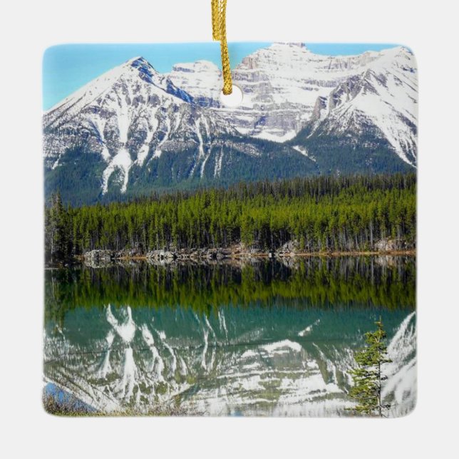 Lake in Banff Ceramic Ornament (Front)