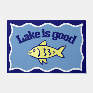 Lake Is Good Funny Fish Saying Mat