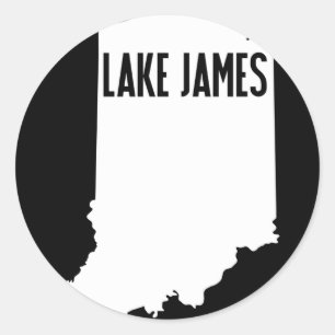 Lake james angola indiana steuben county classic round sticker