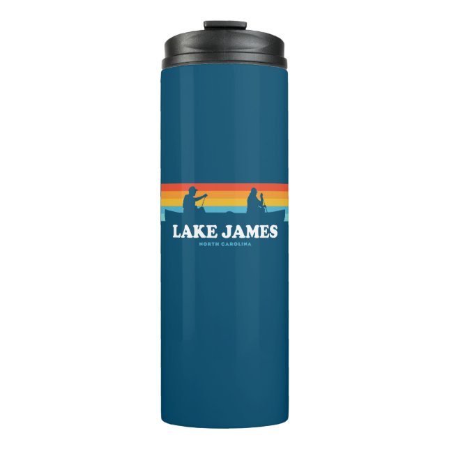 Lake James North Carolina Canoe Thermal Tumbler (Front)