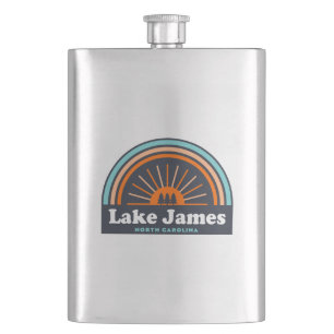 Lake James North Carolina Rainbow Hip Flask