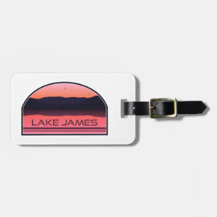 Lake James North Carolina Red Sunrise Luggage Tag
