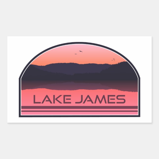 Lake James North Carolina Red Sunrise Rectangular Sticker (Front)