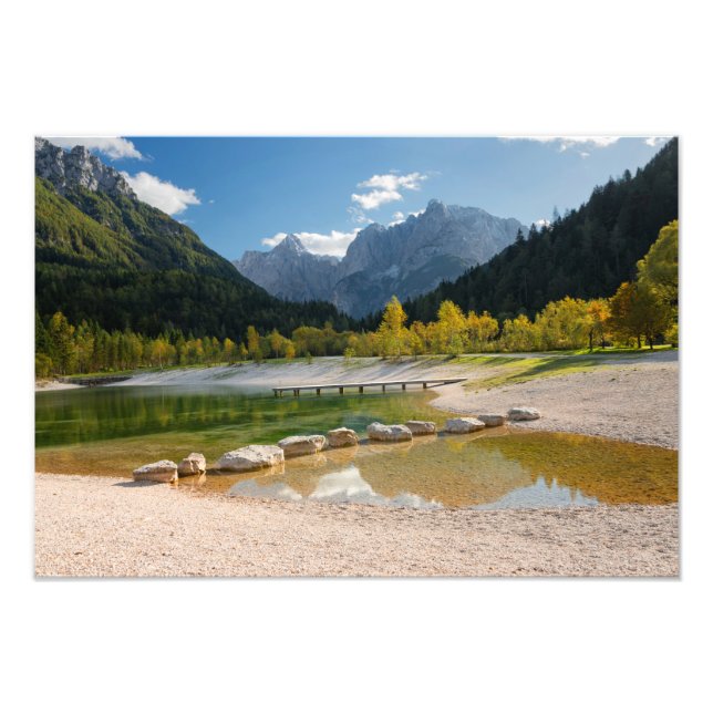Lake Jasna in the Slovenian Alps in fall Photo Print (Front)