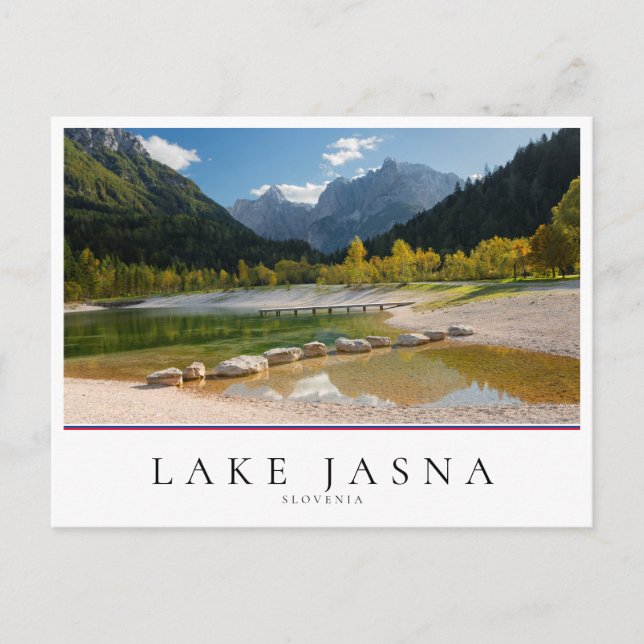Lake Jasna in the Slovenian Alps in fall Postcard (Front)