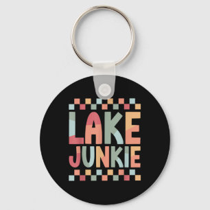 Lake Junkie Boating Vacation Art For Men Women Fun Key Ring