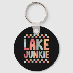 Lake Junkie Boating Vacation Art For Men Women Fun Key Ring