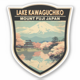 Lake Kawaguchiko Japan Travel Art Vintage