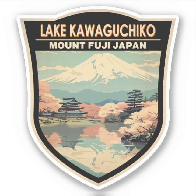 Lake Kawaguchiko Japan Travel Art Vintage (Front)
