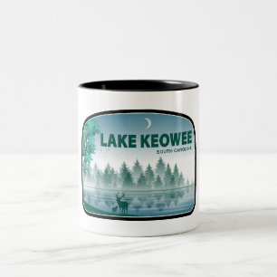 Lake Keowee South Carolina Deer Two-Tone Coffee Mug