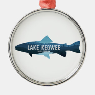 Lake Keowee South Carolina Fish Metal Ornament