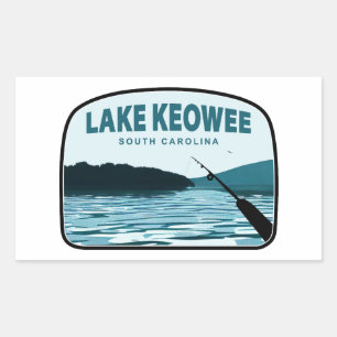 Lake Keowee South Carolina Fishing Rod Rectangular Sticker