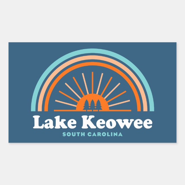 Lake Keowee South Carolina Rainbow Rectangular Sticker (Front)