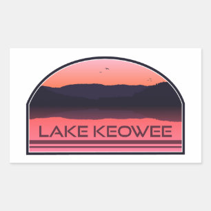 Lake Keowee South Carolina Red Sunrise Rectangular Sticker