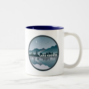 Lake Keowee South Carolina Reflection Two-Tone Coffee Mug