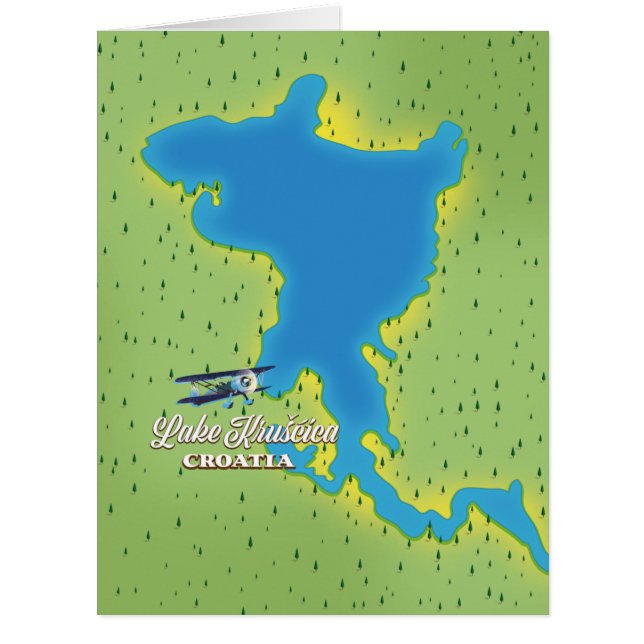 Lake Krušćica Croatia map (Front)