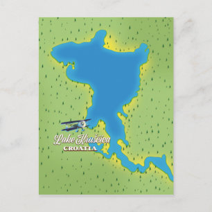 Lake Krušćica Croatia map Postcard