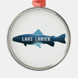 Lake Lanier Georgia Fish Metal Ornament