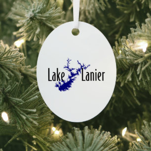 Lake Lanier Georgia Lake Map Boating and Fishing Metal Tree Decoration