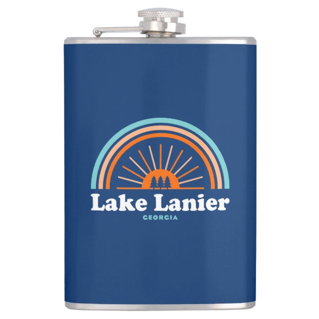 Lake Lanier Georgia Rainbow Hip Flask (Front)